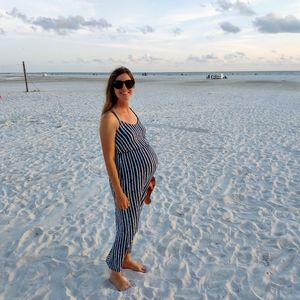 Striped Maternity Maxi